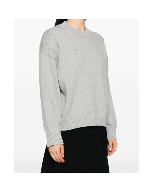 Theory White Crewneck Knitted Jumper