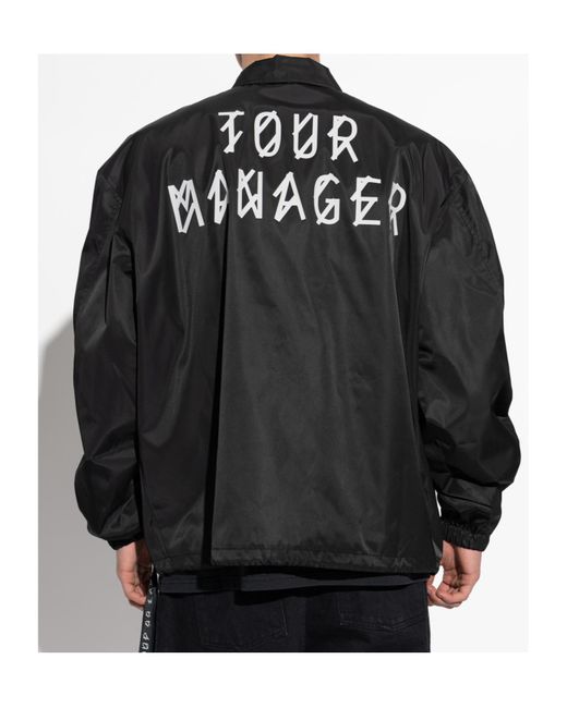 44 Label Group Black Logo Emblazoned Jacket for men