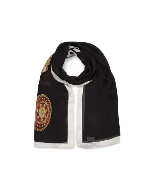 Moschino Black Teddy Bear Printed Scarf