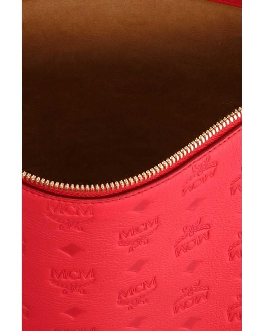 MCM Red Klara Medium Shoulder Bag
