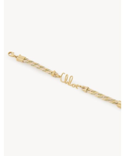 Chloé Metallic Plage Logo-Plaque Braided Bracelet