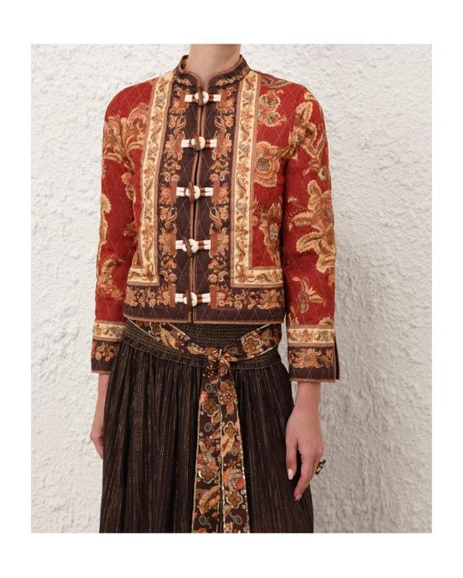 Zimmermann Brown Aster Bomber Jacket
