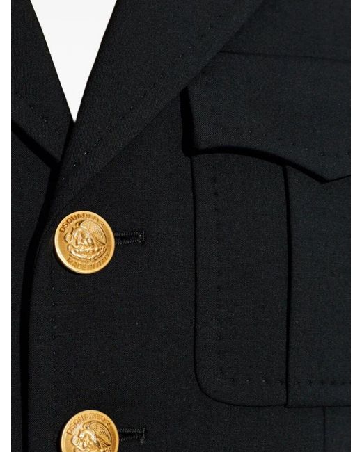 DSquared² Black Button-Up Blazer