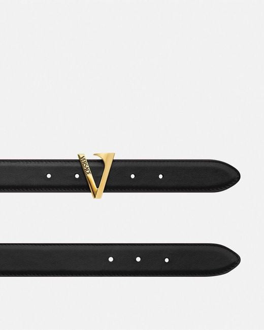 Versace White Logo-Engraved Buckle Belt