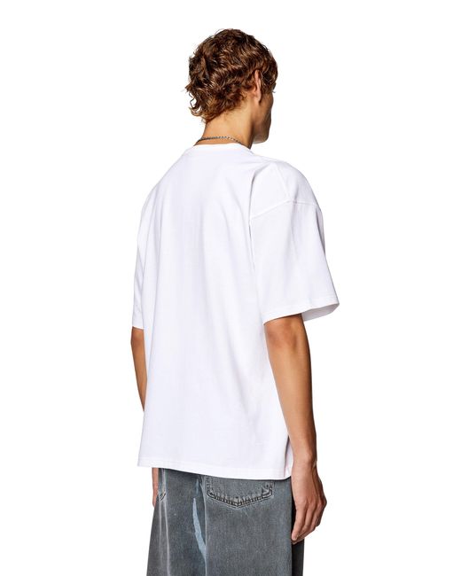 DIESEL White T-Boxt-Back Cotton T-Shirt for men