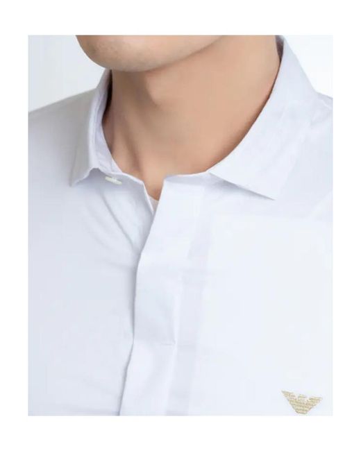 Armani Collezioni White Long-Sleeved Shirt for men
