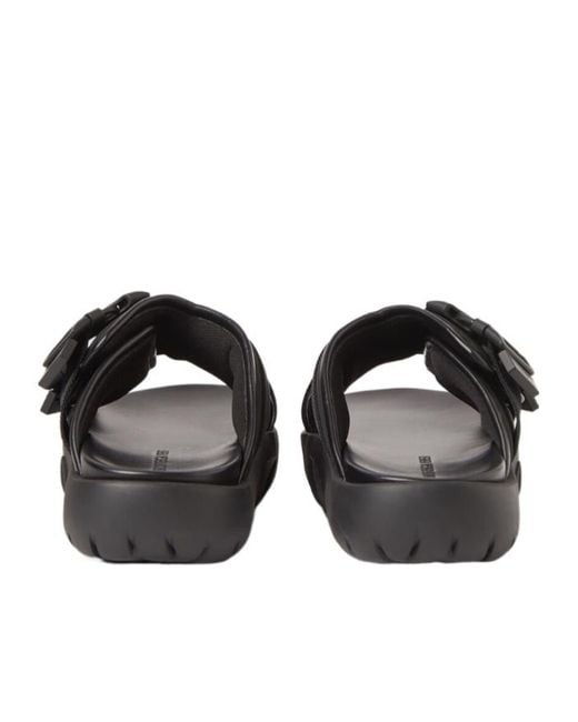 Bottega Veneta Black Snap Slides