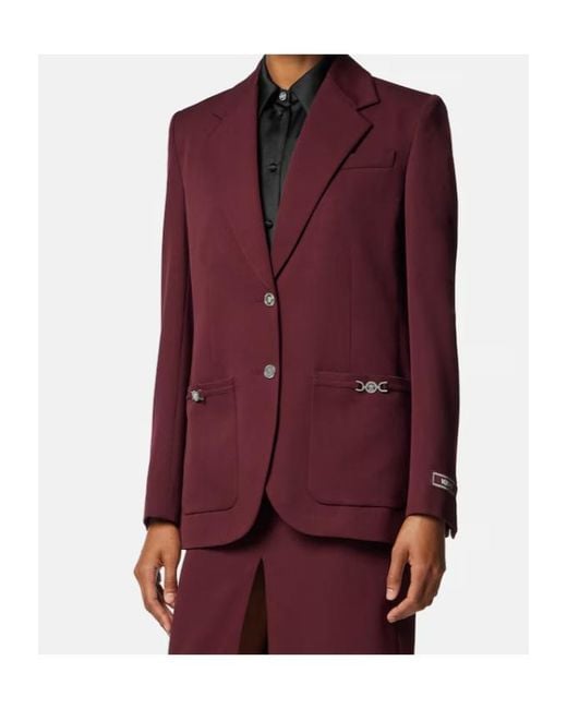 Versace Purple Single-Breasted Tailored Blazer