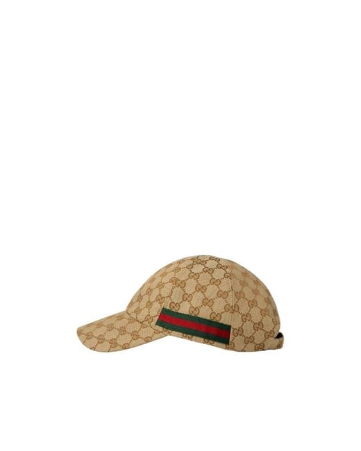 Gucci Natural Web Detailed Gg Baseball Hat for men