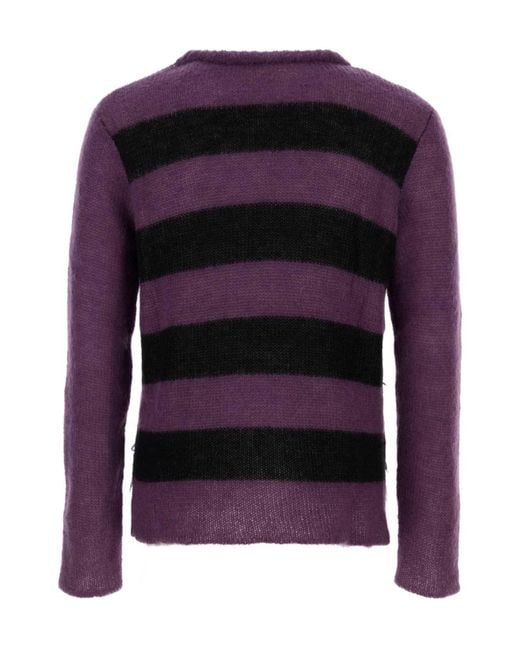 NAMACHEKO Purple Distressed Pattern Knitwear for men