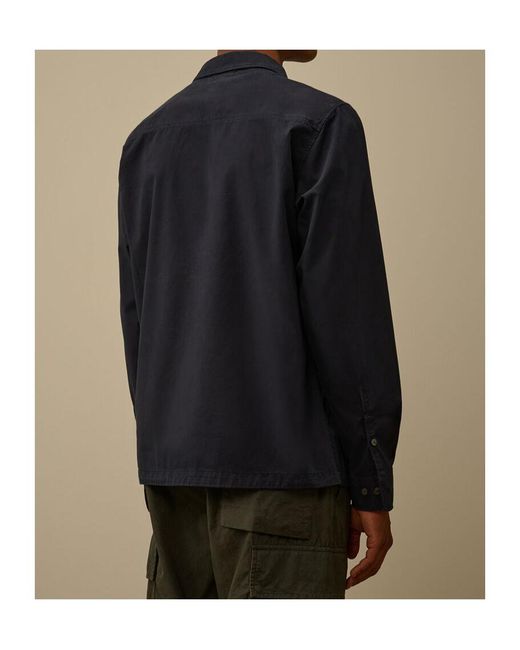C P Company Black Lens Detailed Zipped Shirt for men