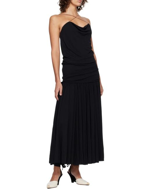 Jacquemus Black The Abiha Gathered Waist Dress