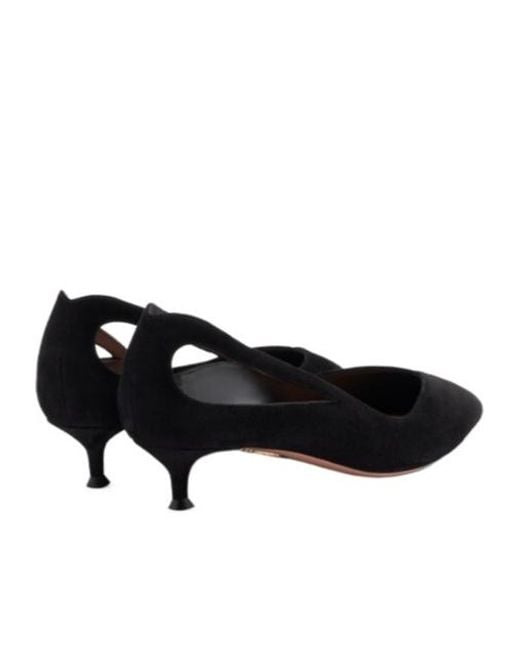 Aquazzura Black Pointed-Toe Solid Color Low-Heel Shoes