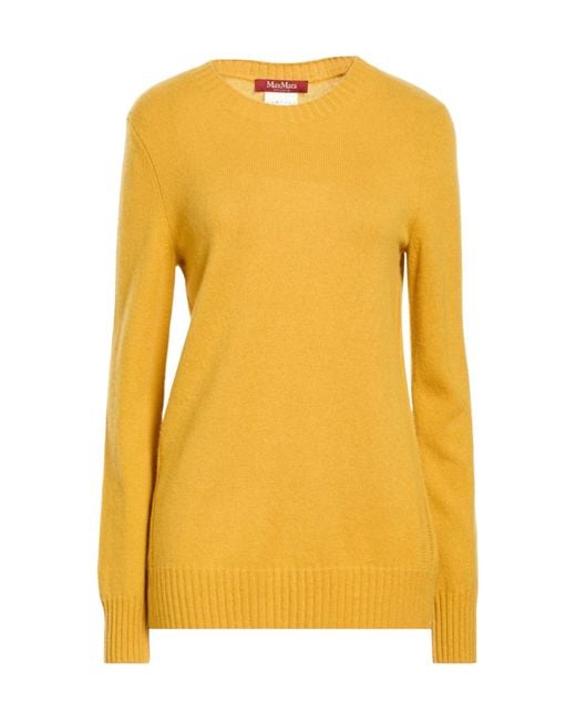 Max Mara Yellow Crew-Neck Knit Top