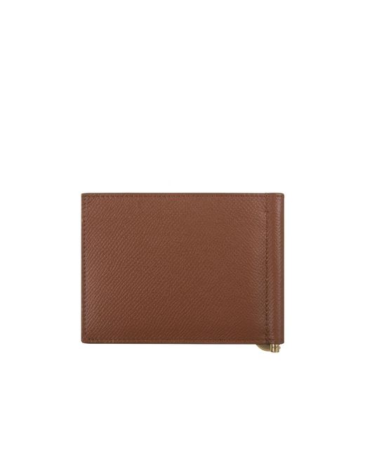 Ferragamo Brown Micro Gancio Card Holder for men