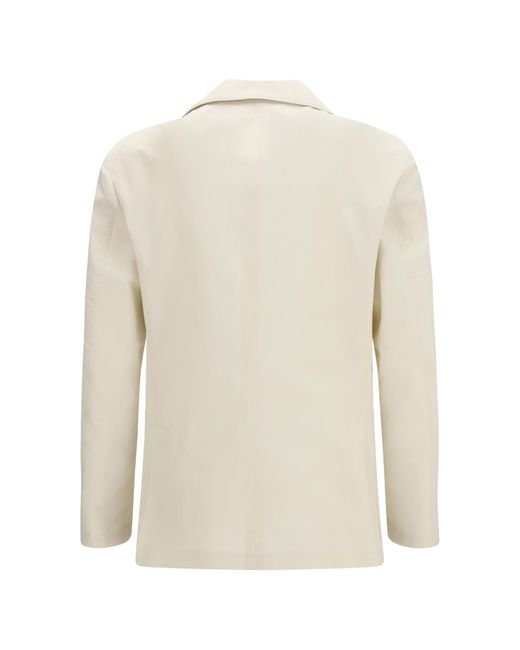 Lardini White Single-Breasted Patch-Pocket Blazer for men