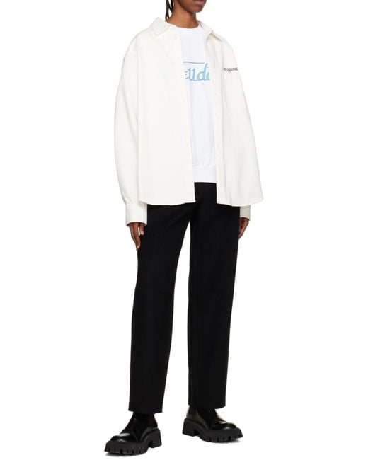 we11done White Logo Round-Necked Sweater