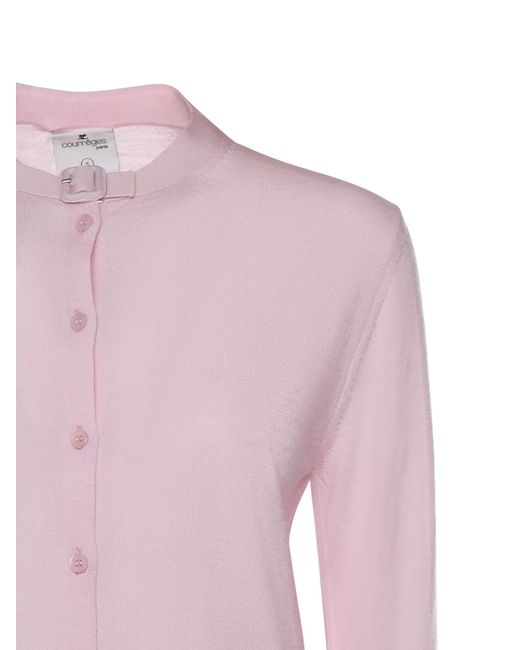 Courreges Pink Sweaters Merino Wool