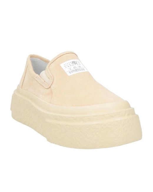 MM6 by Maison Margiela Natural Slip-On Suede Shoes