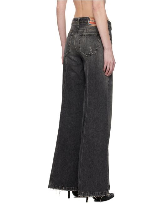 DIESEL Flare Jeans D-Akii 007Z2 in Gray | Lyst