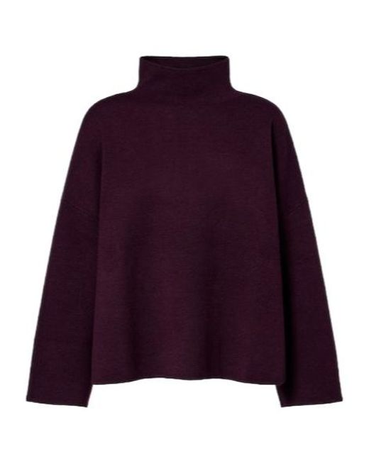 Jardin Des Orangers Purple Virgin Wool And Cashmere High Neck Sweater