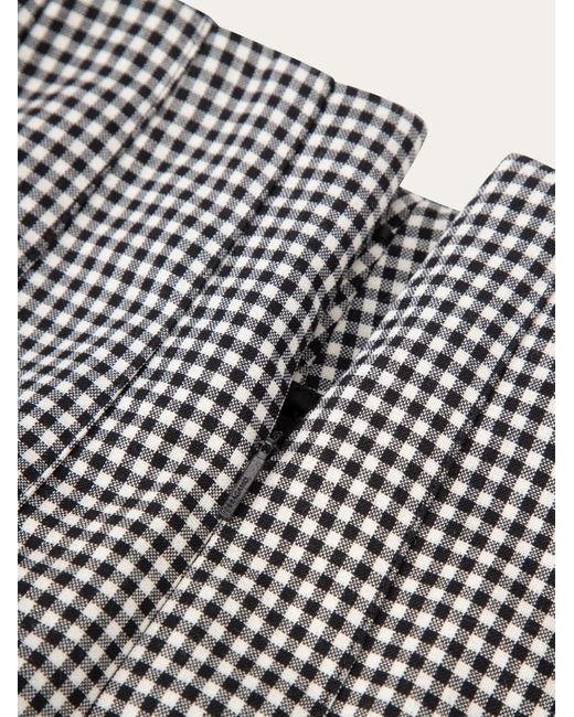 Ferragamo Gray Ferragamo Pleated Checked Skirt