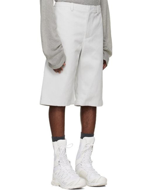 Rier White Belt Loop Shorts for men
