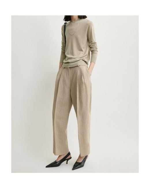 Totême Natural Totême Double-Pleat Cropped Trousers
