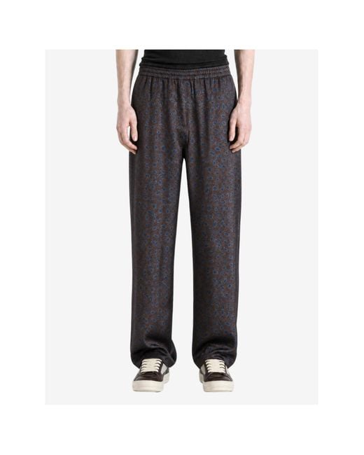 Dries Van Noten Gray Elastic-Waist Casual Trousers for men