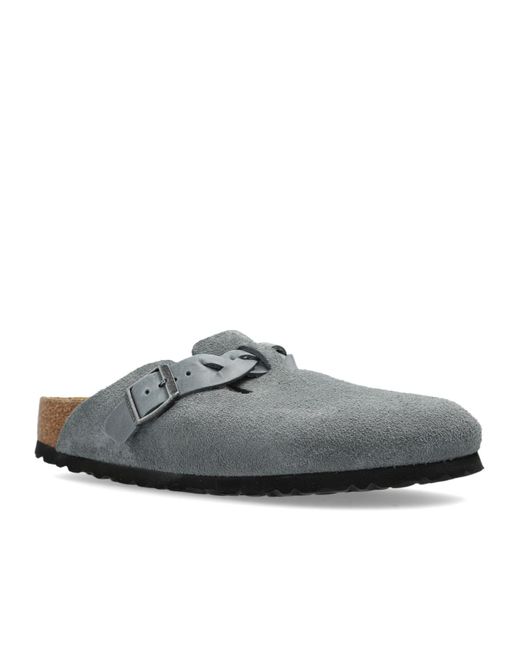 Birkenstock Gray Round Toe Flat Slippers