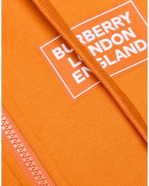 Burberry Orange Solid-Color Hoodie