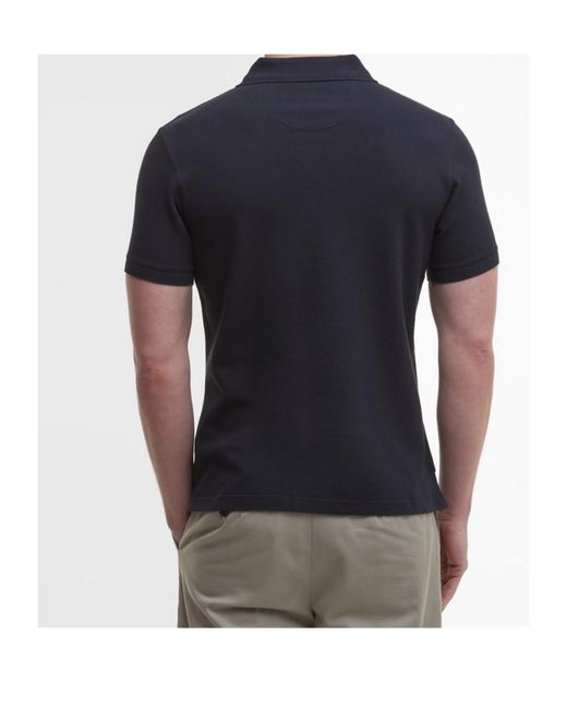 Barbour Black Tartan Pique Polo Shirt for men