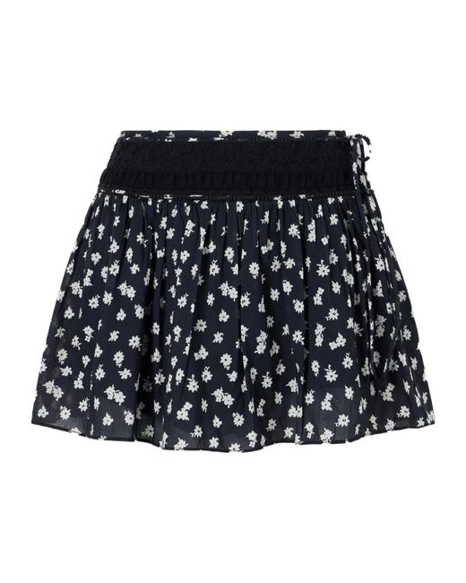 Posse Black Floral Lace-Trimmed Midi Skirt