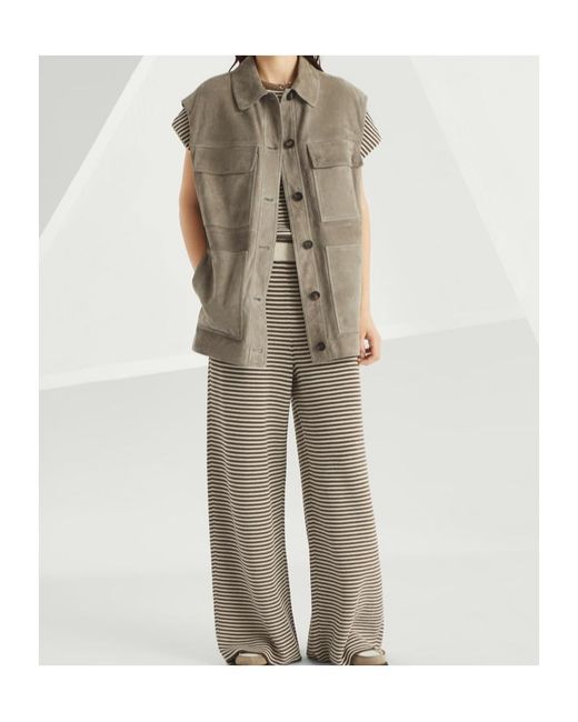 Brunello Cucinelli Gray Embellished Four-Pocket Vest