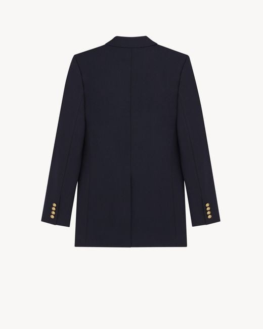 Saint Laurent Blue Double-Breasted Jacket