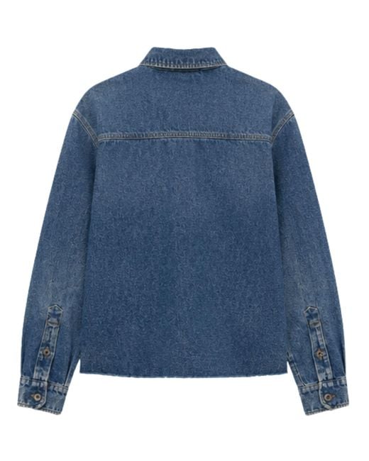 Miu Miu Blue Long-Sleeve Denim Shirt