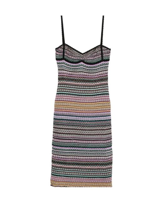 Missoni Multicolor Striped Trim Dress