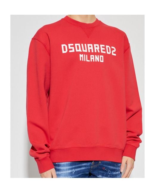 DSquared² Red Milano Cool Fit Crewneck Sweatshirt for men