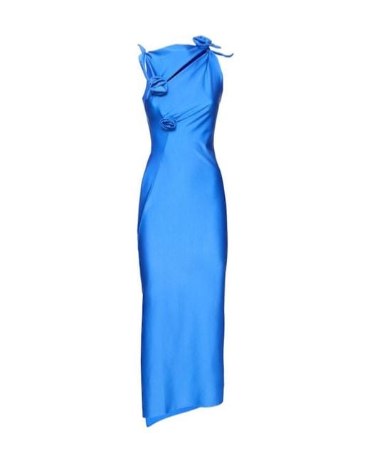 Coperni Blue Asymmetric Stretch Jersey Dress