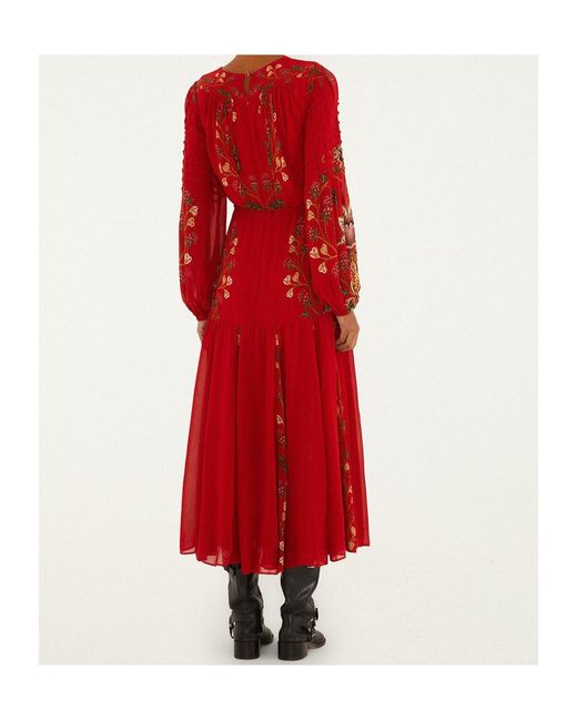 Farm Rio Floral-Embroidered Maxi Dress