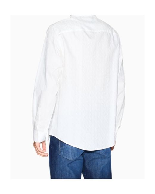 ARMANI EXCHANGE White Regular Fit Button-Up Shirt for men