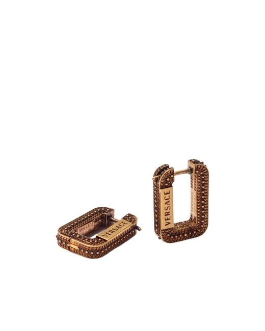 Versace White Axis Earrings for men