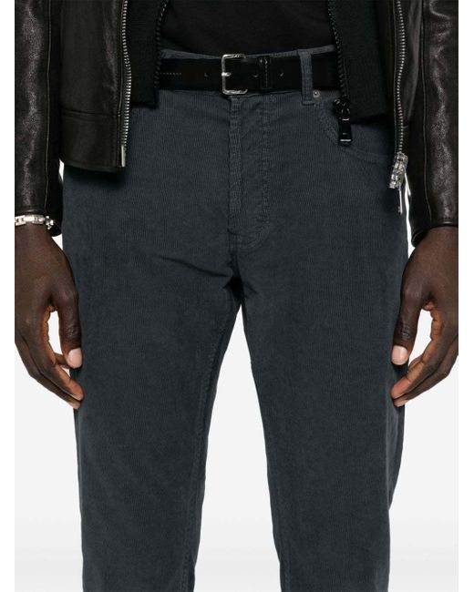 Dondup Blue Belt Loop Casual Pants for men