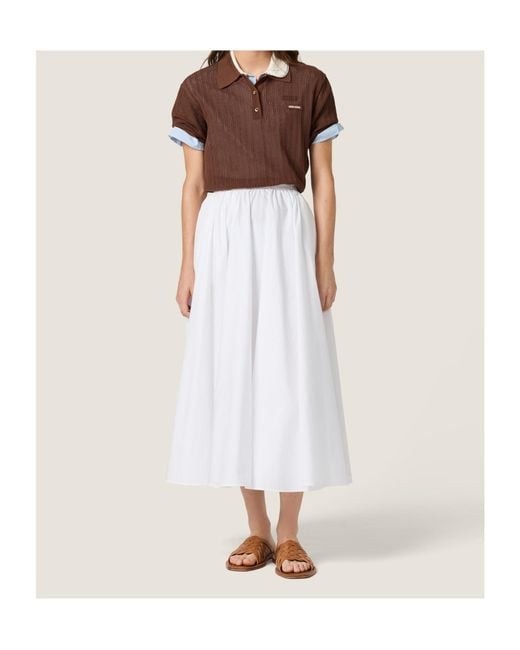 Miu Miu White Poplin Maxi-Skirt