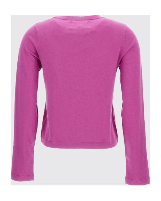 Extreme Cashmere Pink Long-Sleeved Crewneck T-Shirt