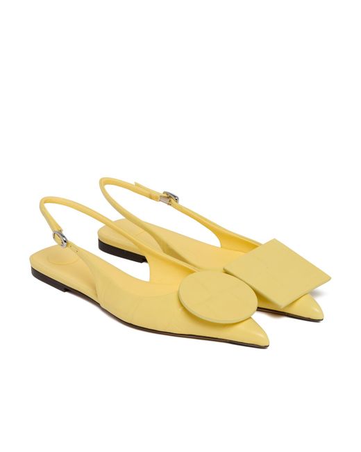 Jacquemus Yellow Duelo Slingback Flat Pumps