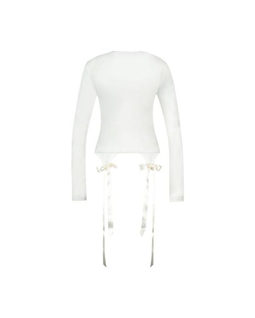 Simone Rocha White Minimalist Long-Sleeve Bodysuit