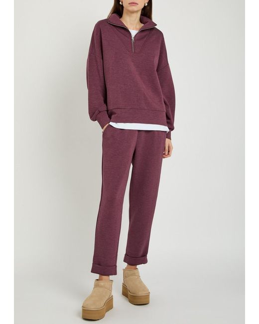 Varley Purple Hawley Half-Zip Stretch-Jersey Sweatshirt