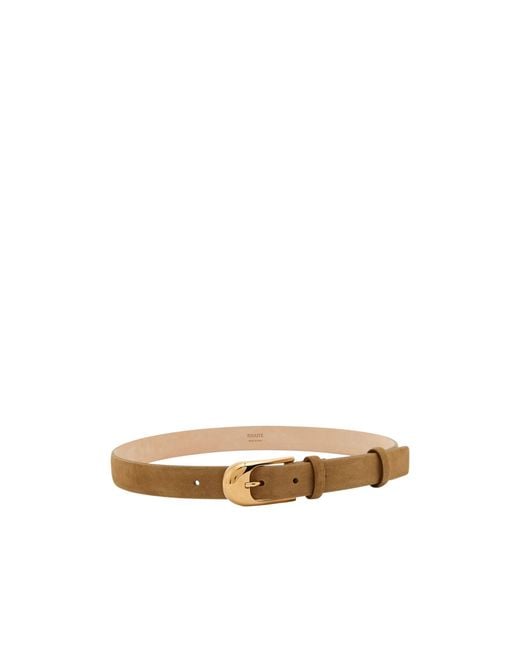 Khaite White Dome Suede Belt
