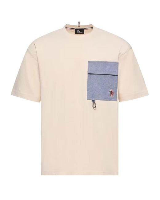 Moncler White Grenoble Logo Patch Crewneck T-Shirt for men